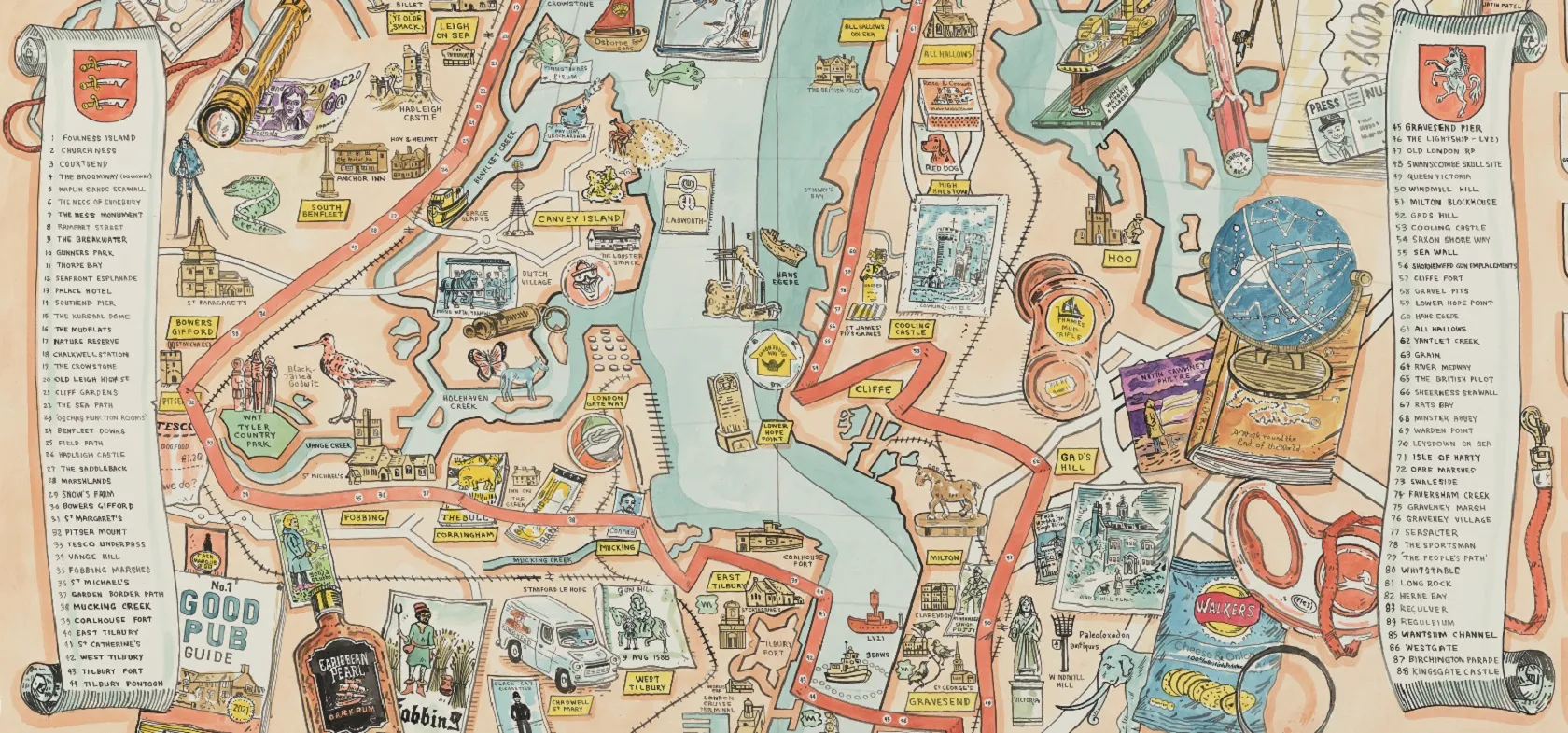 Thames Estuary Trail: an illustrated map